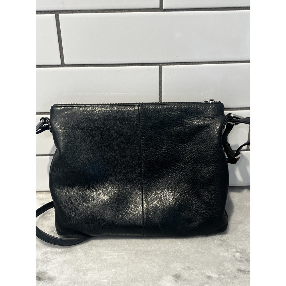 Margot New York Black Pebbled Leather Purse Y2K Crossbody Bag Classic - Picture 6 of 11